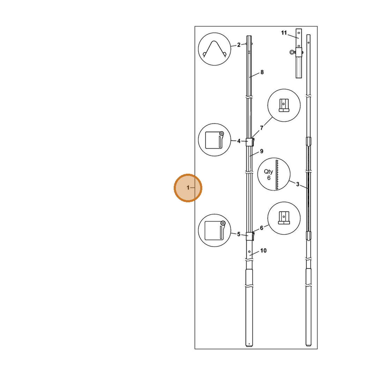 STIHL part 7010-881-4102 — IPL diagram snippet (6x zoom, amber highlight)
