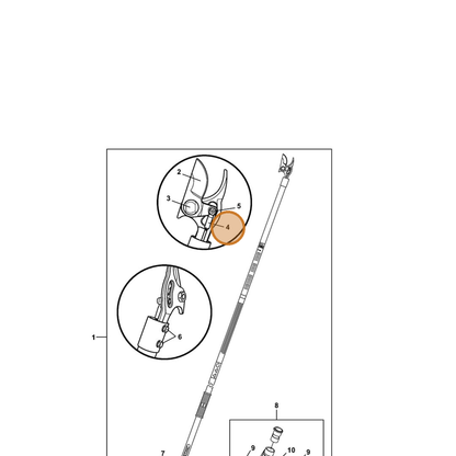 STIHL part 7010-881-4106 — IPL diagram snippet (6x zoom, amber highlight)
