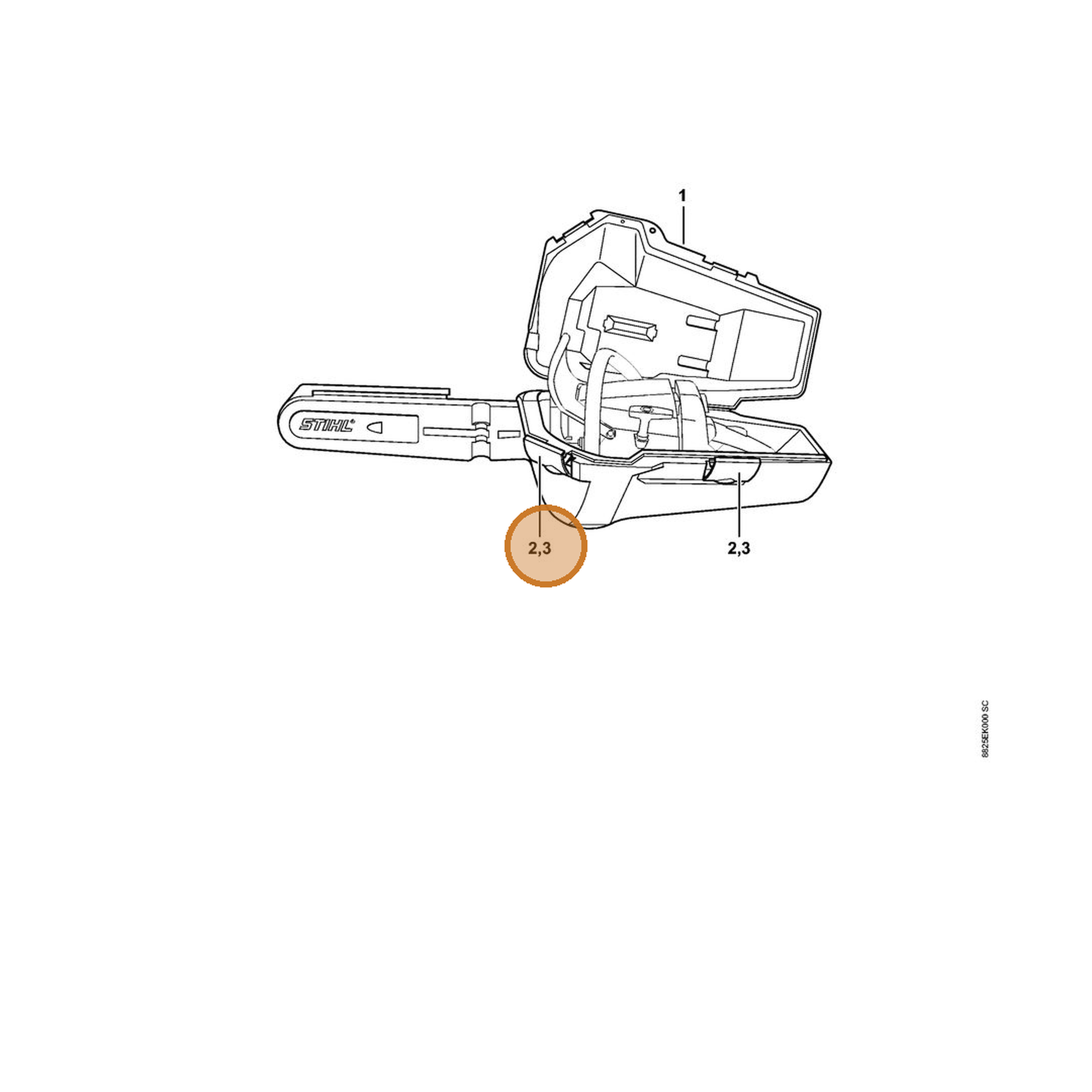 STIHL part 7010-881-5600 — IPL diagram snippet (6x zoom, amber highlight)