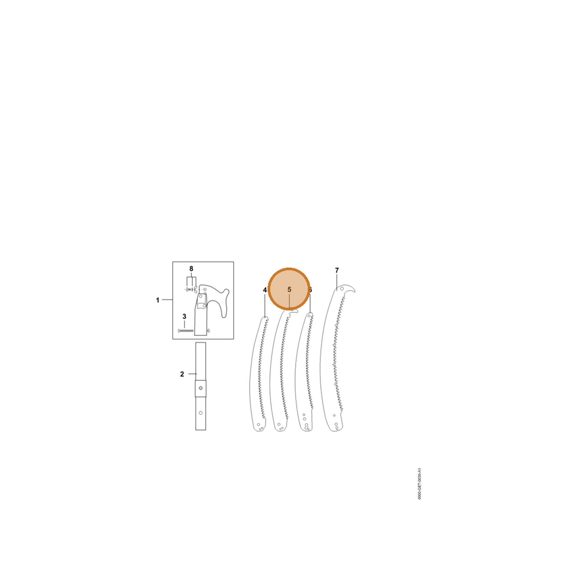 STIHL part 7010-881-9001 — IPL diagram snippet (6x zoom, amber highlight)