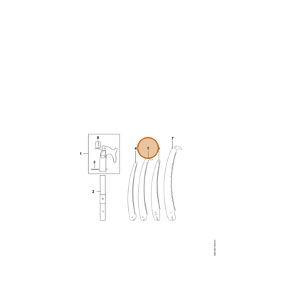 STIHL part 7010-881-9001 — IPL diagram snippet (6x zoom, amber highlight)