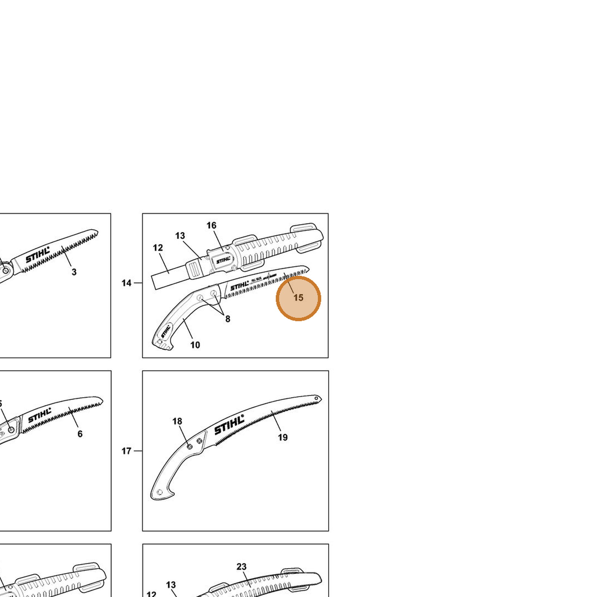 STIHL part 7010-881-9003 — IPL diagram snippet (6x zoom, amber highlight)