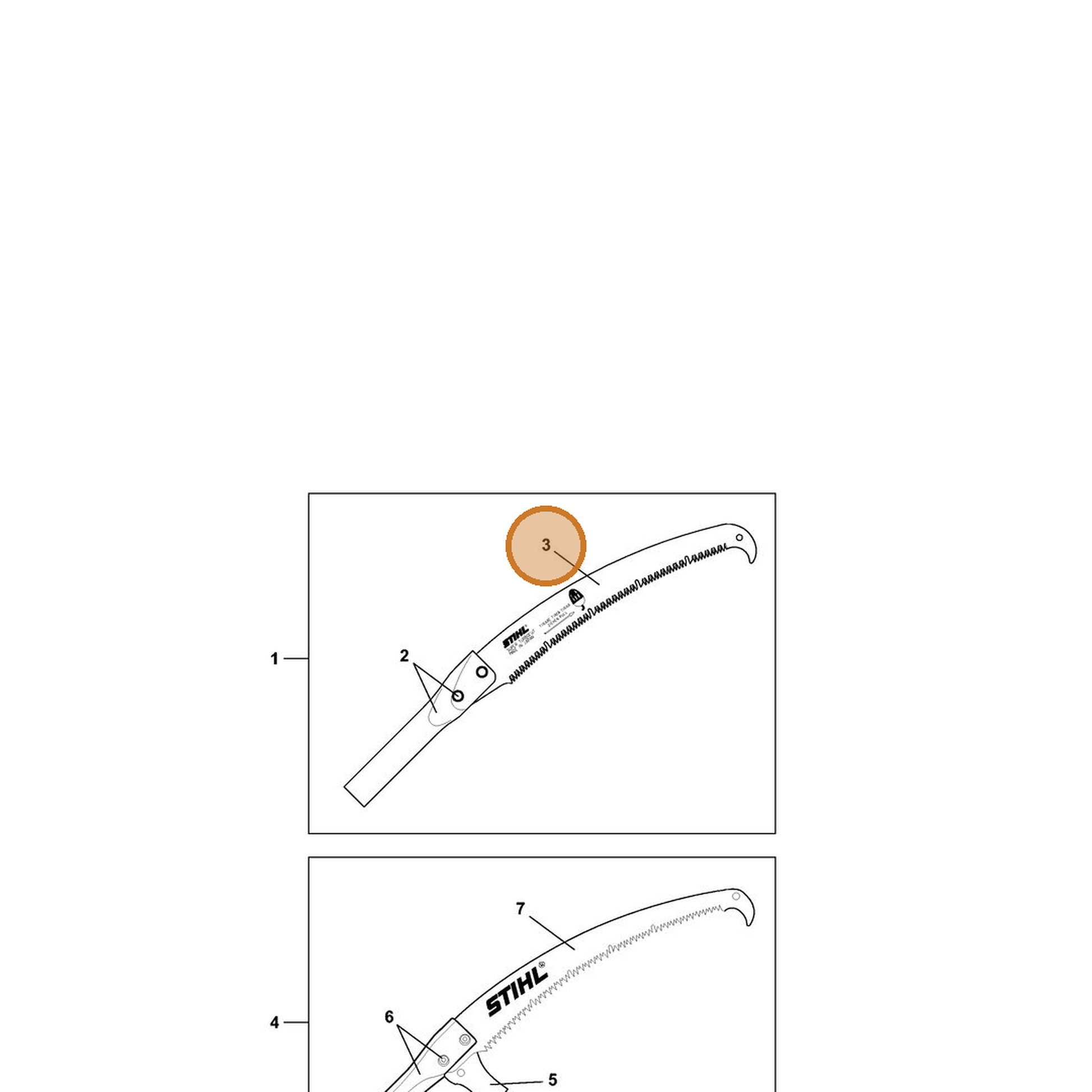 STIHL part 7010-881-9005 — IPL diagram snippet (6x zoom, amber highlight)