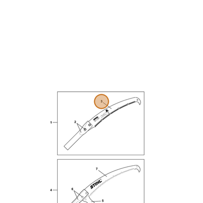 STIHL part 7010-881-9005 — IPL diagram snippet (6x zoom, amber highlight)