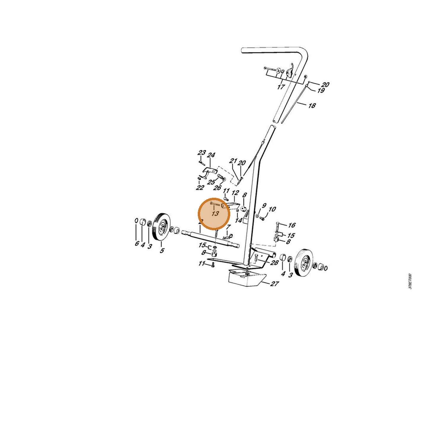 STIHL part 9007-319-1100 — IPL diagram snippet (6x zoom, amber highlight)