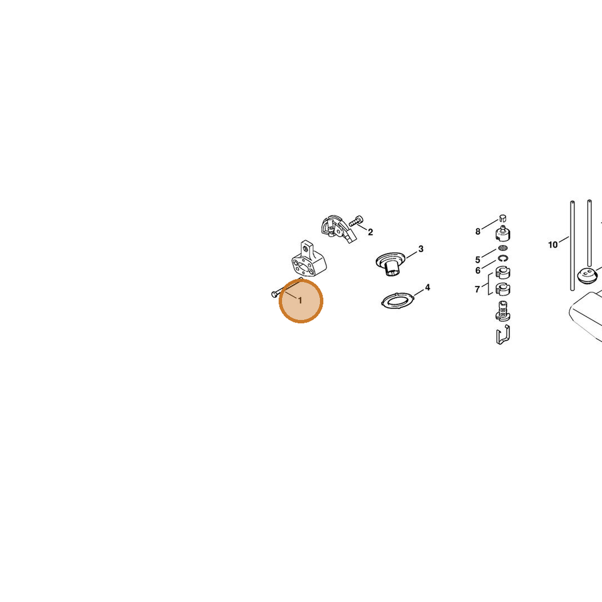 STIHL part 9007-319-1130 — IPL diagram snippet (6x zoom, amber highlight)