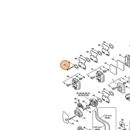 STIHL part 9007-319-1137 — IPL diagram snippet (6x zoom, amber highlight)