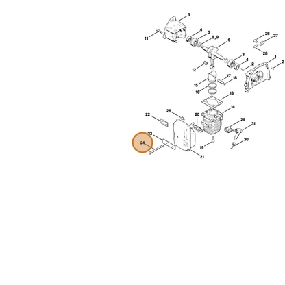 STIHL part 9007-319-1140 — IPL diagram snippet (6x zoom, amber highlight)