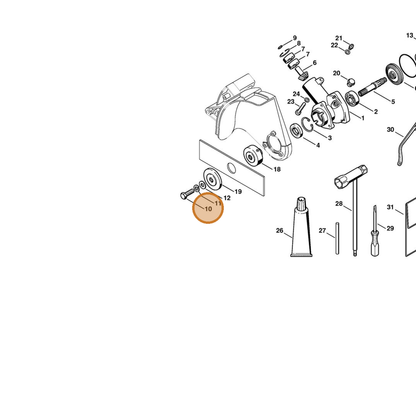STIHL part 9007-319-1825 — IPL diagram snippet (6x zoom, amber highlight)