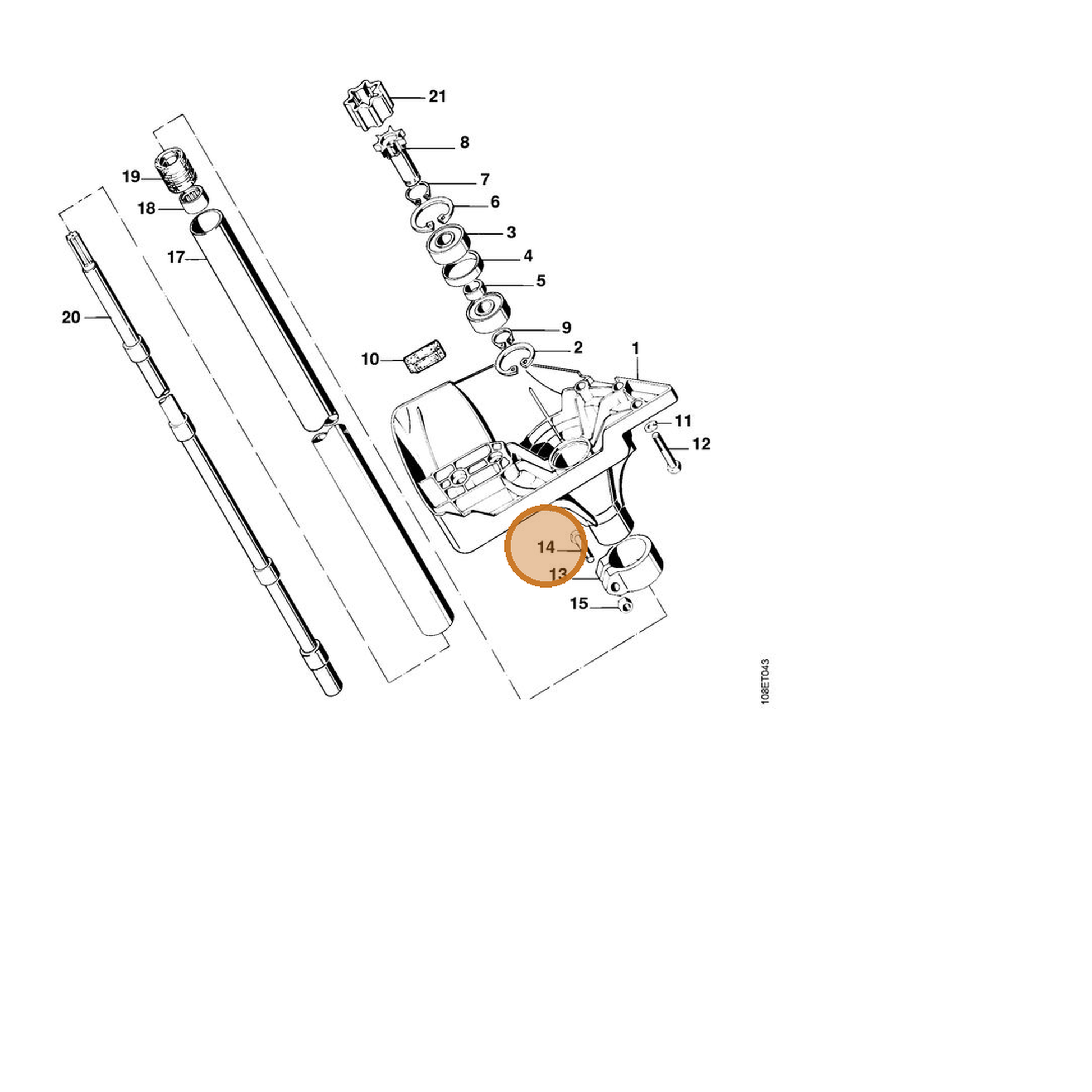 STIHL part 9007-319-1900 — IPL diagram snippet (6x zoom, amber highlight)