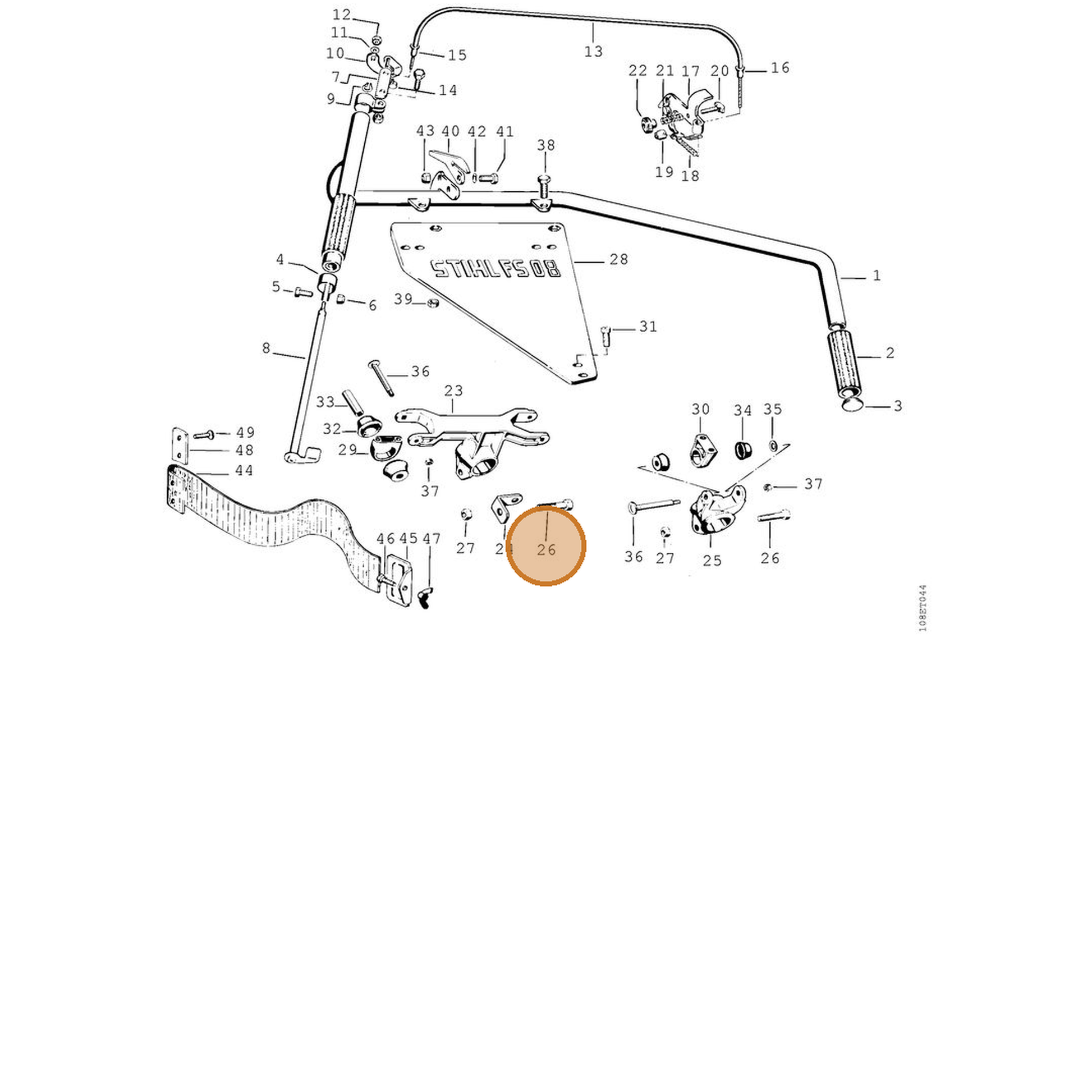 STIHL part 9007-319-1930 — IPL diagram snippet (6x zoom, amber highlight)