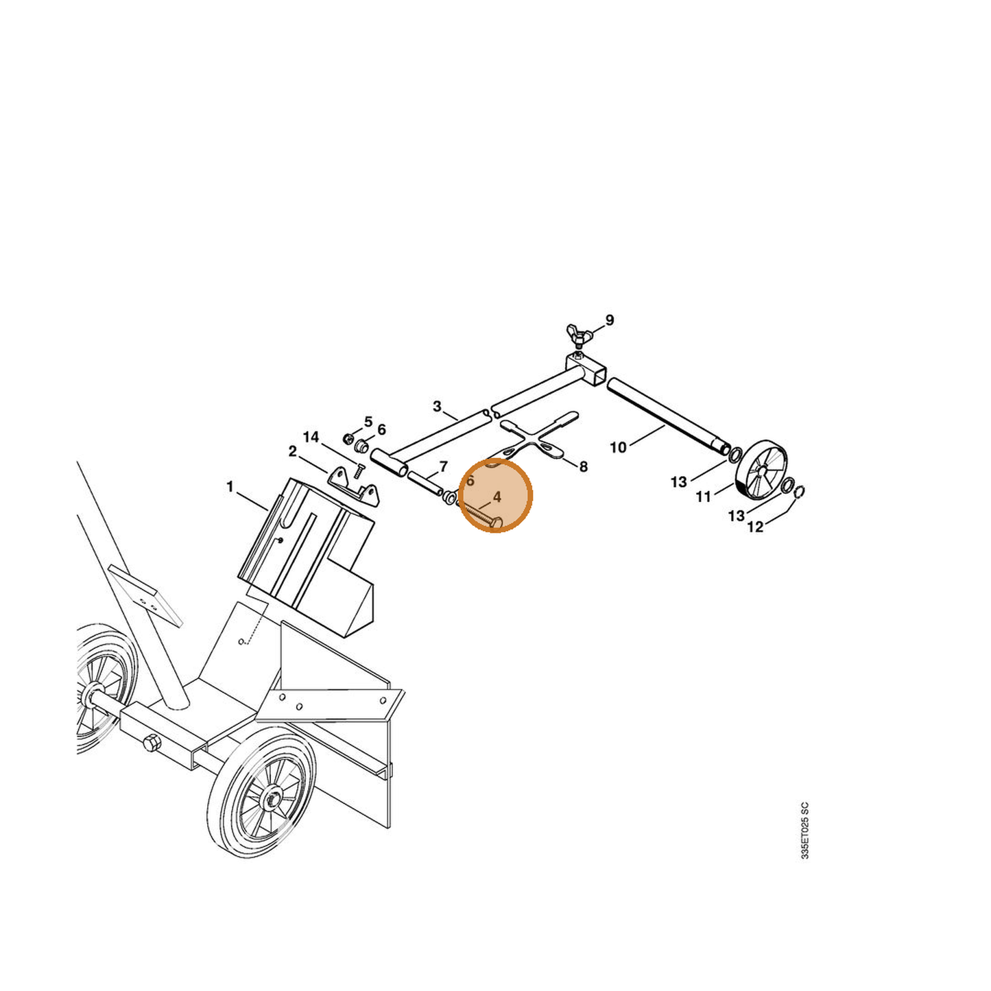 STIHL part 9007-319-2020 — IPL diagram snippet (6x zoom, amber highlight)