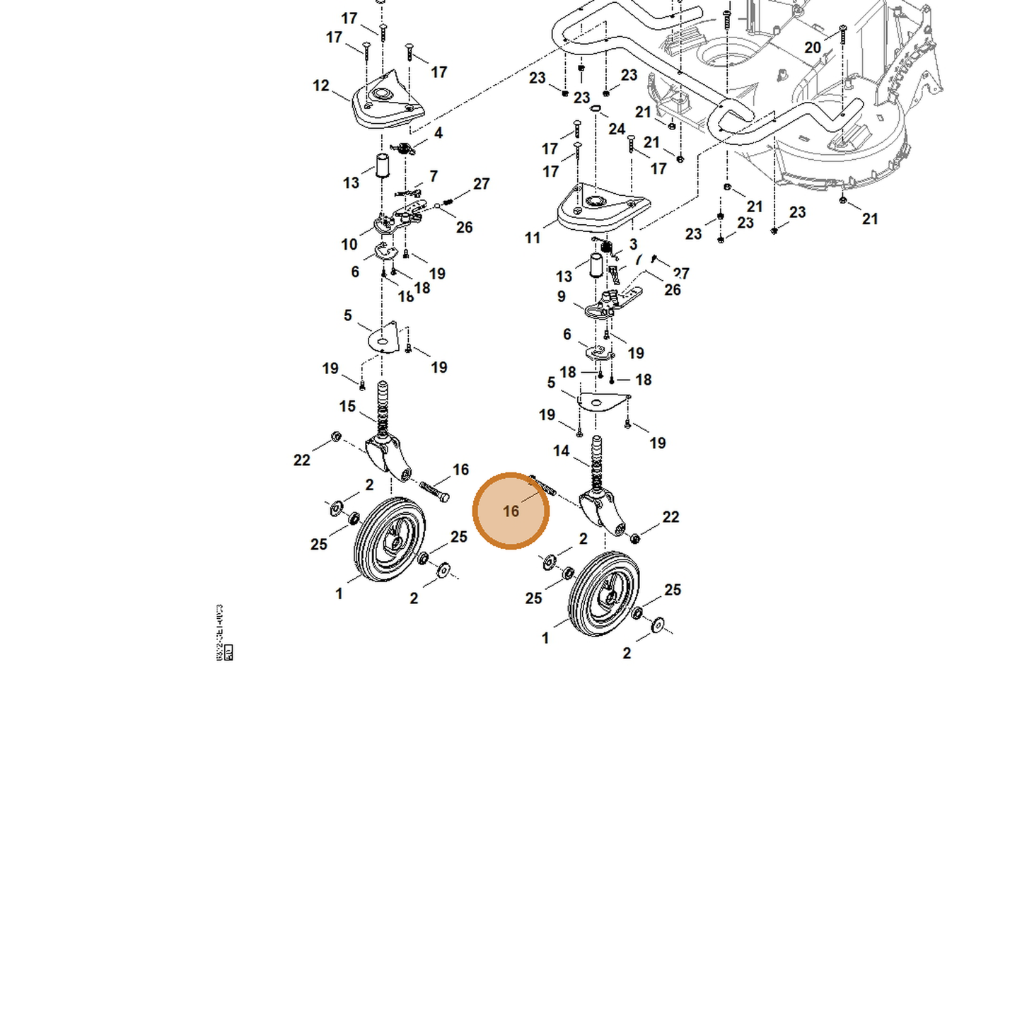STIHL part 9007-319-3100 — IPL diagram snippet (6x zoom, amber highlight)