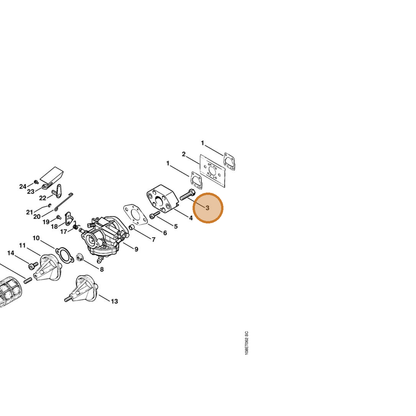 STIHL part 9008-319-1350 — IPL diagram snippet (6x zoom, amber highlight)