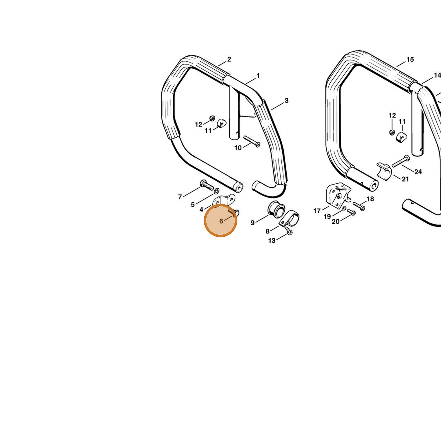 STIHL part 9008-319-1780 — IPL diagram snippet (6x zoom, amber highlight)
