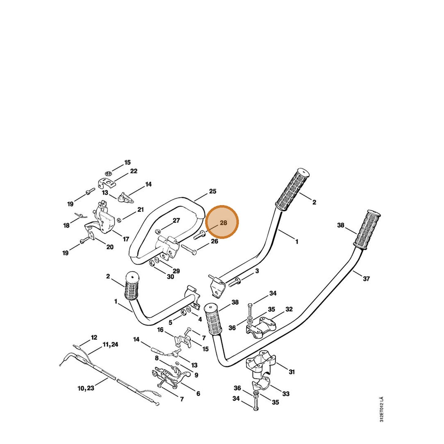 STIHL part 9008-319-1800 — IPL diagram snippet (6x zoom, amber highlight)