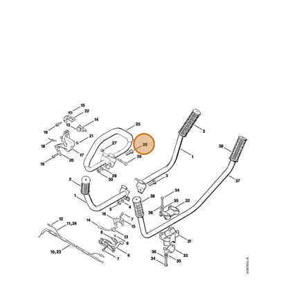 STIHL part 9008-319-1800 — IPL diagram snippet (6x zoom, amber highlight)