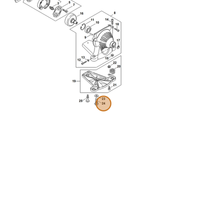 STIHL part 9008-319-2390 — IPL diagram snippet (6x zoom, amber highlight)