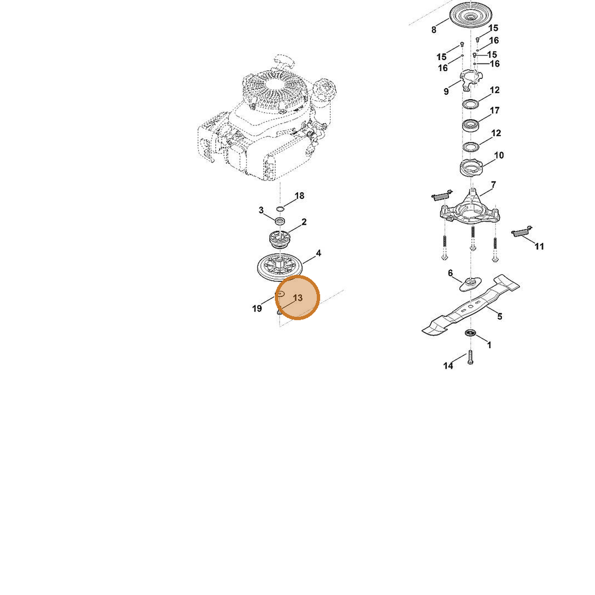 STIHL part 9008-319-9066 — IPL diagram snippet (6x zoom, amber highlight)
