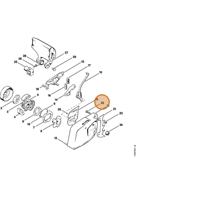 STIHL part 9008-345-0960 — IPL diagram snippet (6x zoom, amber highlight)