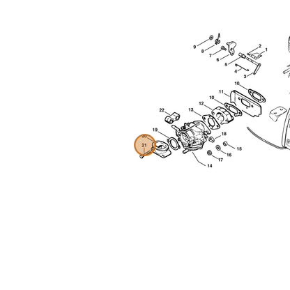 STIHL part 9012-319-1070 — IPL diagram snippet (6x zoom, amber highlight)