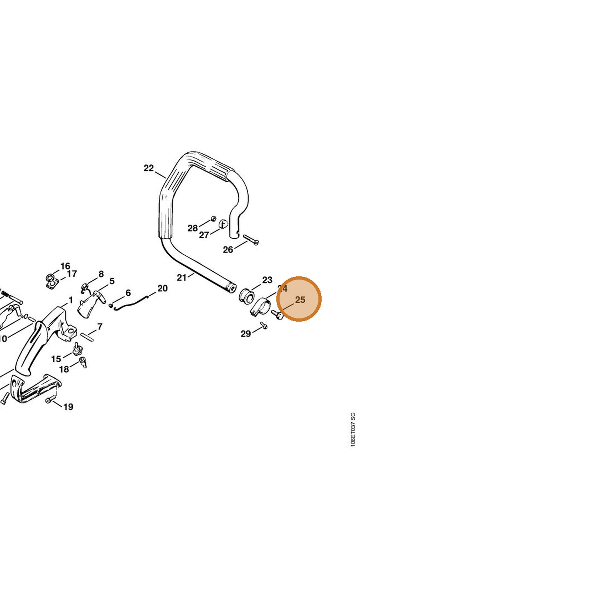STIHL part 9015-319-1800 — IPL diagram snippet (6x zoom, amber highlight)
