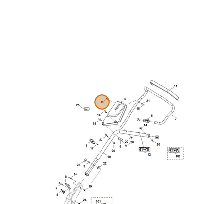 STIHL part 9018-318-1070 — IPL diagram snippet (6x zoom, amber highlight)