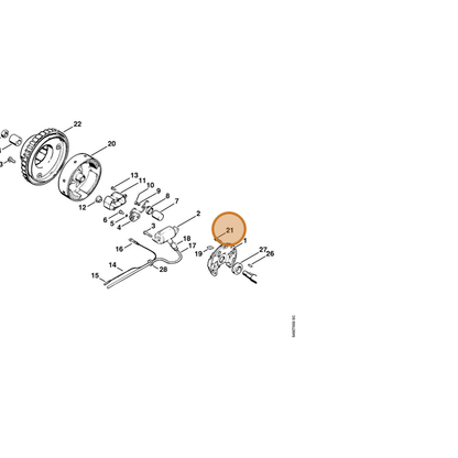 STIHL part 9021-319-0670 — IPL diagram snippet (6x zoom, amber highlight)