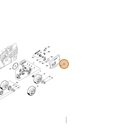 STIHL part 9022-313-0633 — IPL diagram snippet (6x zoom, amber highlight)
