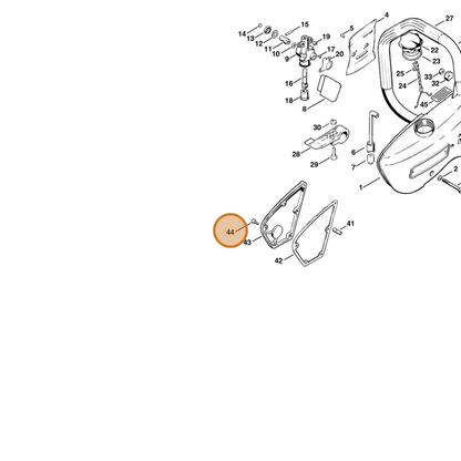 STIHL part 9022-313-0660 — IPL diagram snippet (6x zoom, amber highlight)