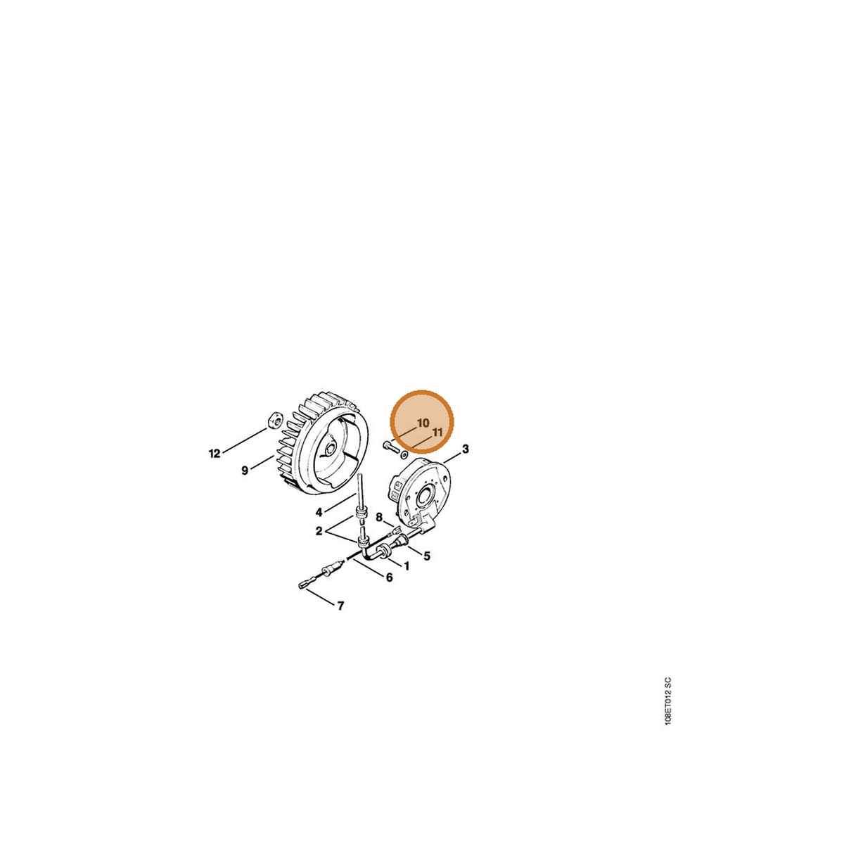 STIHL part 9022-313-0680 — IPL diagram snippet (6x zoom, amber highlight)
