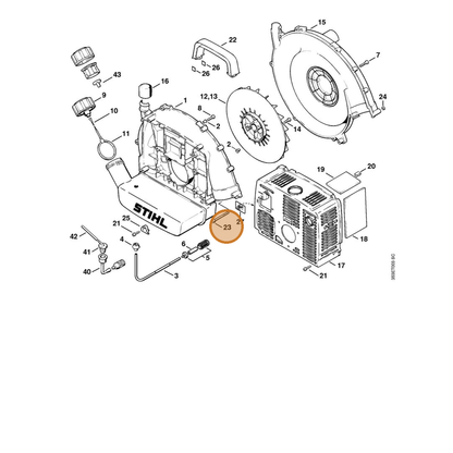 STIHL part 9022-313-1120 — IPL diagram snippet (6x zoom, amber highlight)