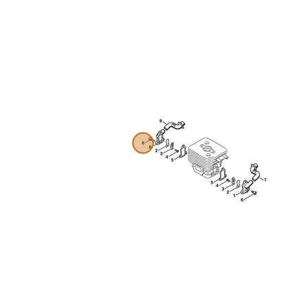 STIHL part 9022-319-0640 — IPL diagram snippet (6x zoom, amber highlight)