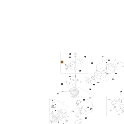 STIHL part 9022-319-1027 — IPL diagram snippet (6x zoom, amber highlight)