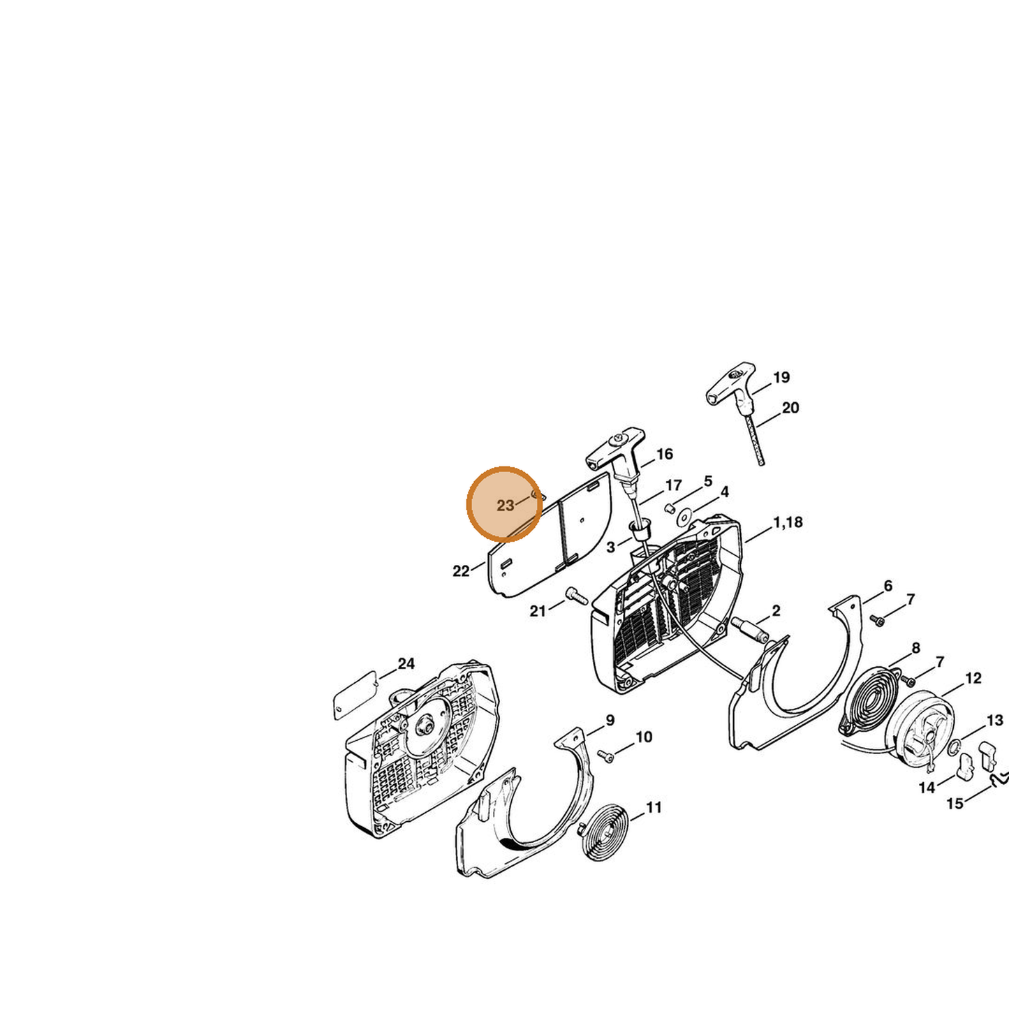 STIHL part 9022-341-0650 — IPL diagram snippet (6x zoom, amber highlight)