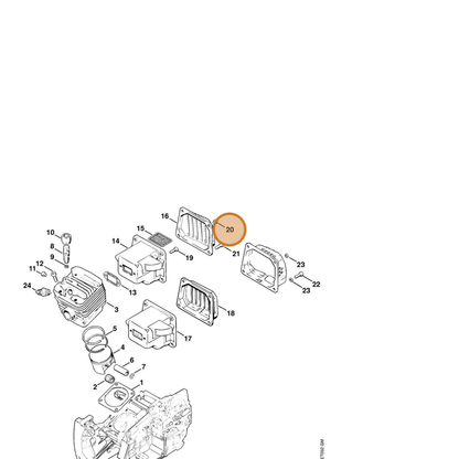 STIHL part 9022-341-0911 — IPL diagram snippet (6x zoom, amber highlight)