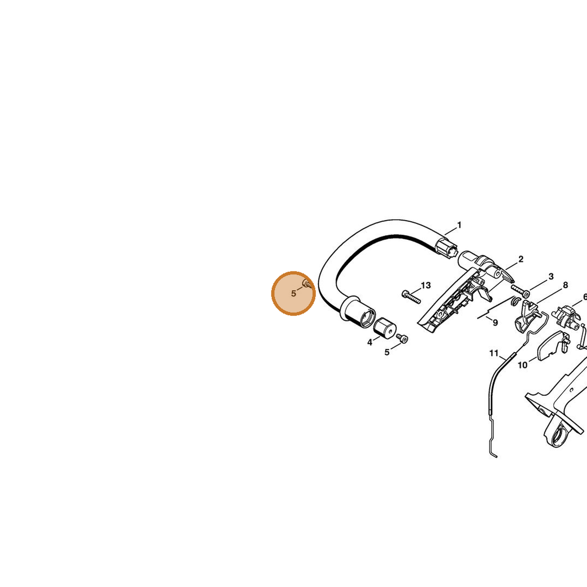 STIHL part 9022-341-0950 — IPL diagram snippet (6x zoom, amber highlight)