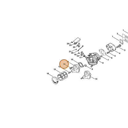 STIHL part 9022-341-0960 — IPL diagram snippet (6x zoom, amber highlight)