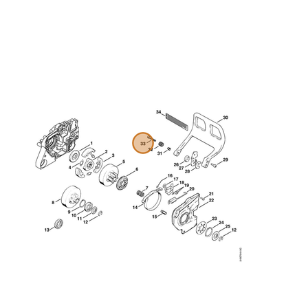 STIHL part 9022-341-1080 — IPL diagram snippet (6x zoom, amber highlight)