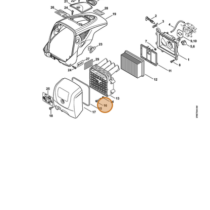 STIHL part 9022-341-1081 — IPL diagram snippet (6x zoom, amber highlight)