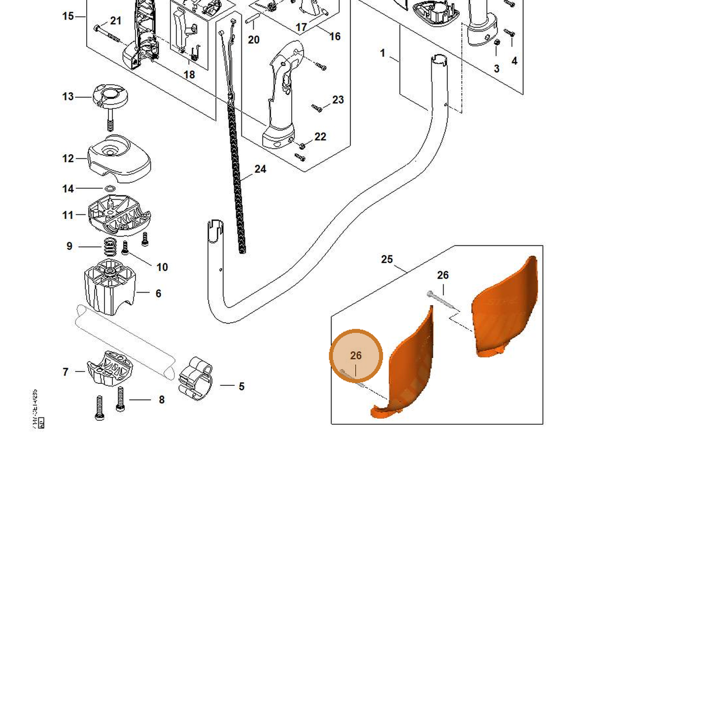 STIHL part 9022-341-1120 — IPL diagram snippet (6x zoom, amber highlight)