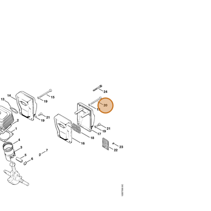 STIHL part 9022-341-1150 — IPL diagram snippet (6x zoom, amber highlight)