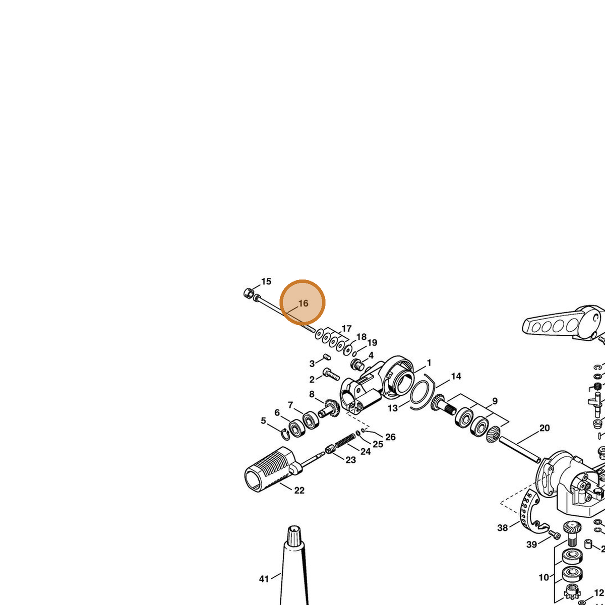 STIHL part 9022-341-1170 — IPL diagram snippet (6x zoom, amber highlight)