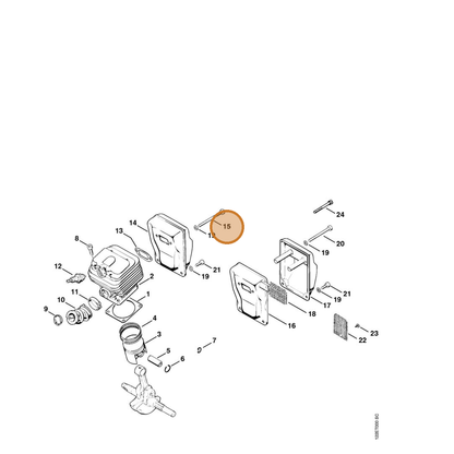 STIHL part 9022-341-1190 — IPL diagram snippet (6x zoom, amber highlight)