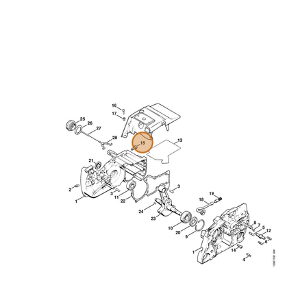 STIHL part 9022-341-1310 — IPL diagram snippet (6x zoom, amber highlight)