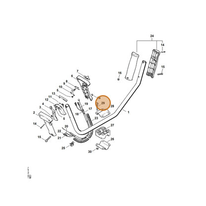 STIHL part 9022-341-1380 — IPL diagram snippet (6x zoom, amber highlight)