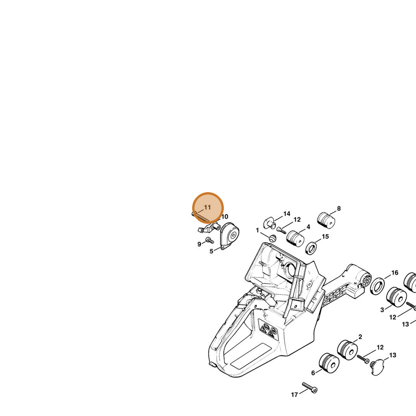 STIHL part 9022-341-1400 — IPL diagram snippet (6x zoom, amber highlight)