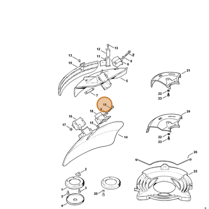 STIHL part 9022-341-1420 — IPL diagram snippet (6x zoom, amber highlight)