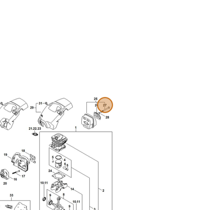 STIHL part 9022-341-1462 — IPL diagram snippet (6x zoom, amber highlight)