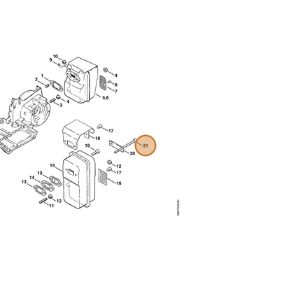 STIHL part 9022-341-1520 — IPL diagram snippet (6x zoom, amber highlight)